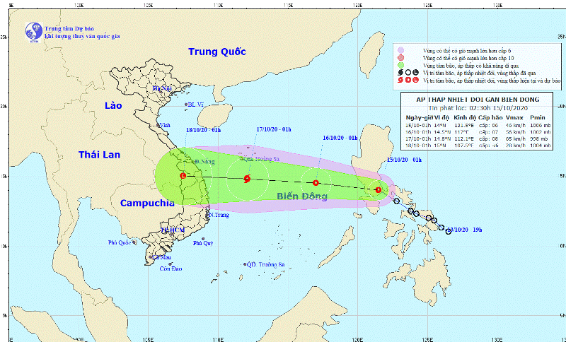 Bão số 7 vừa qua, áp thấp nhiệt đới đã hình thành hướng vào miền Trung