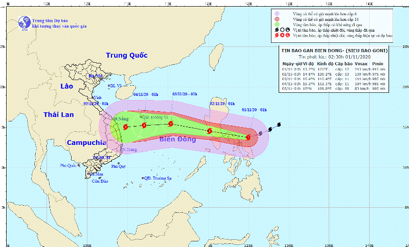Siêu bão Goni vẫn duy trì cường độ giật trên cấp 17 vào sáng nay, 1/11, và chuẩn bị đổ bộ vào Philippines Siêu bão Goni vẫn duy trì cường độ giật trên cấp 17 vào sáng nay, 1/11, và chuẩn bị đổ bộ vào Philippines