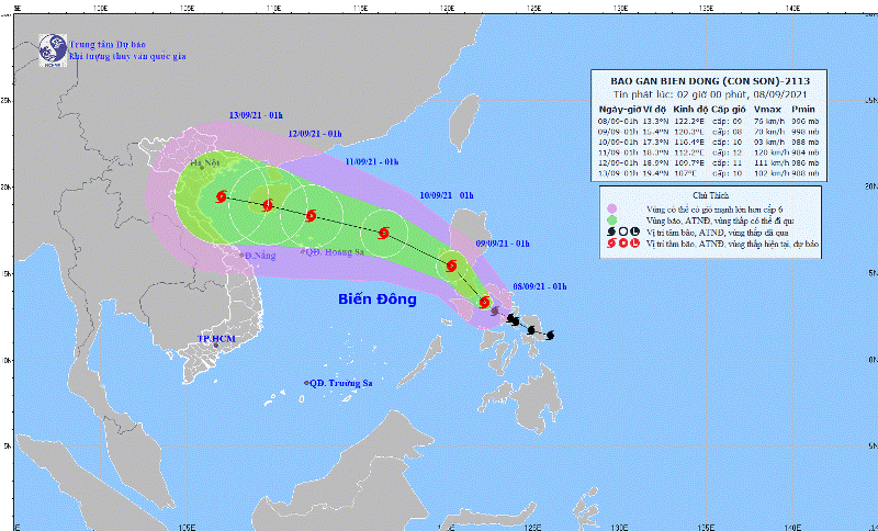 Ngày mai, bão Conson tiến vào Biển Đông, dự báo còn mạnh lên