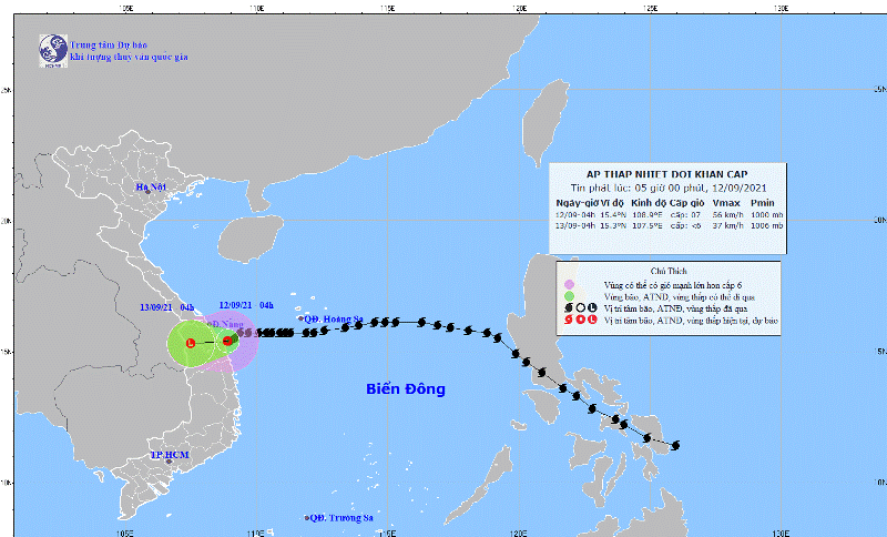 Bão số 5 (Conson) suy yếu thành áp thấp nhưng “vờn” suốt 10 tiếng chưa vào đất liền