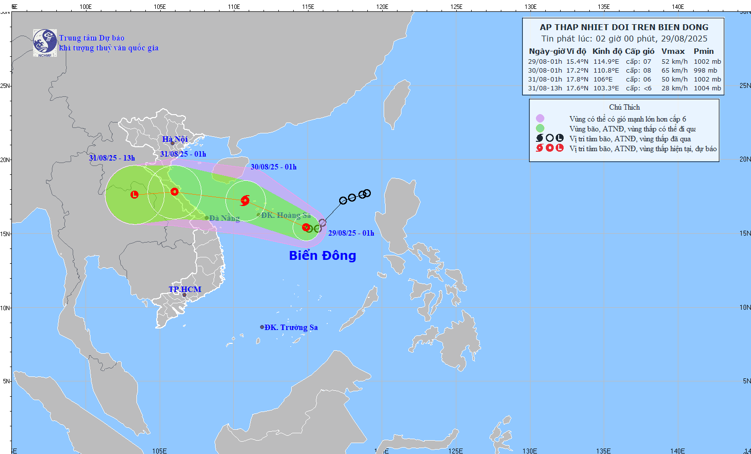 Áp thấp nhiệt đới dự báo đổ bộ vào Nghệ An- TP Huế, mưa to từ miền Bắc đến miền Trung