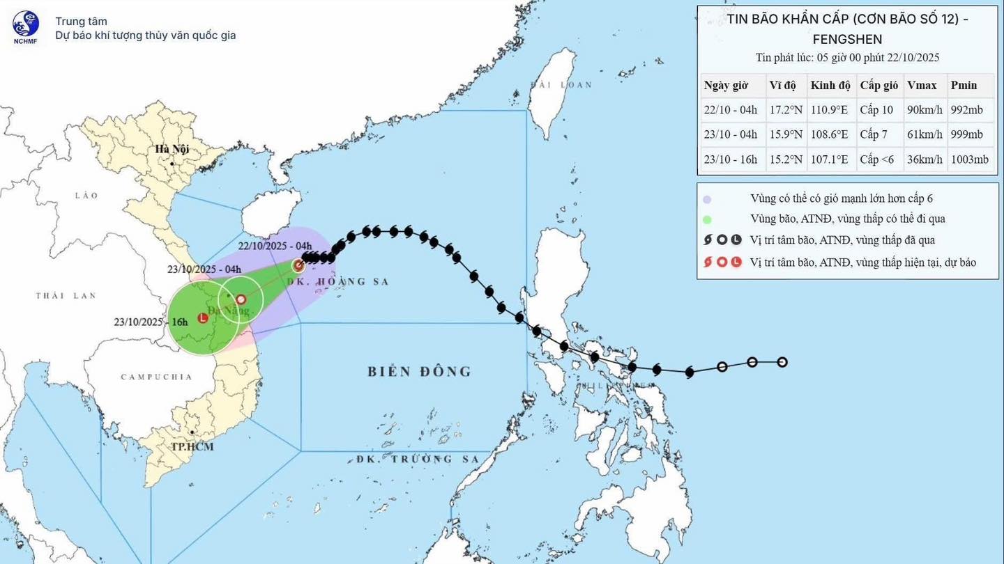 Bão Fengshen cách Huế-Quảng Ngãi gần 300km, Đà Nẵng là tâm điểm mưa cực lớn từ trưa nay