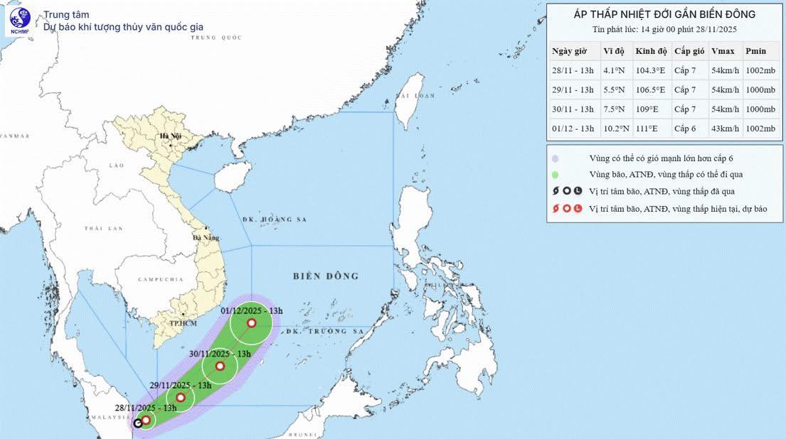 Biển Đông sắp xuất hiện một áp thấp nhiệt đới hiếm gặp