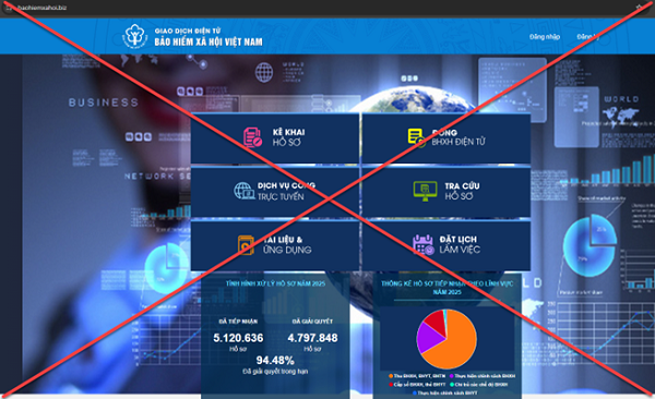 Phát hiện website giả mạo BHXH Việt Nam để đánh cắp thông tin cá nhân