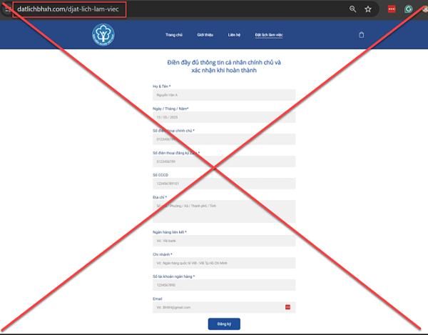 Cảnh báo hình thức lừa đảo đặt lịch làm việc với Bảo hiểm xã hội Việt Nam