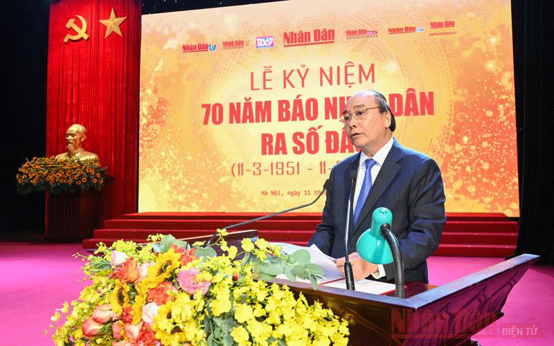 Thủ tướng Nguyễn Xuân Phúc phát biểu ý kiến tại buổi lễ.