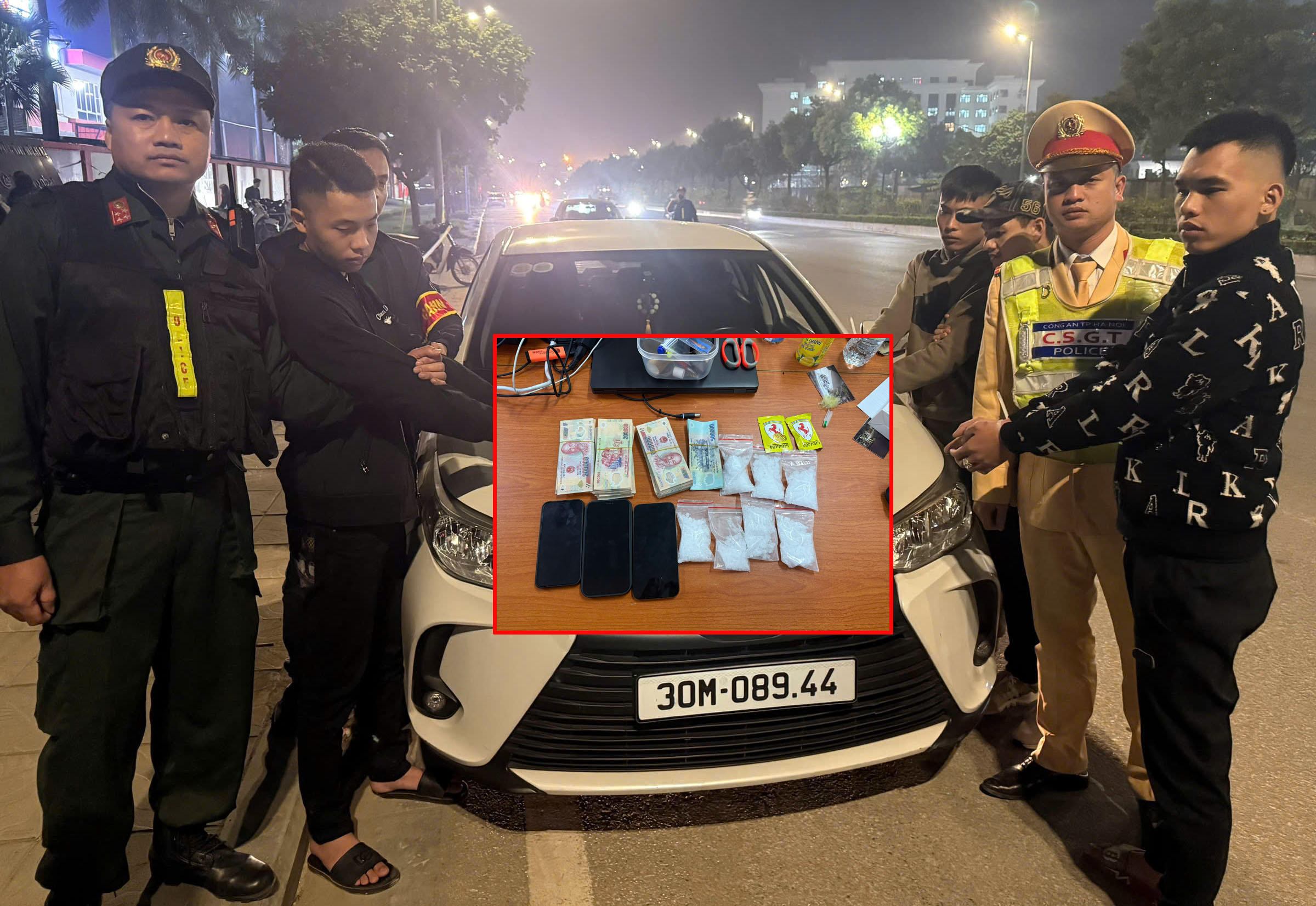 Lực lượng 141 bắt nhóm thanh niên đi ô tô mang số lượng lớn Ketamine và "nước vui"