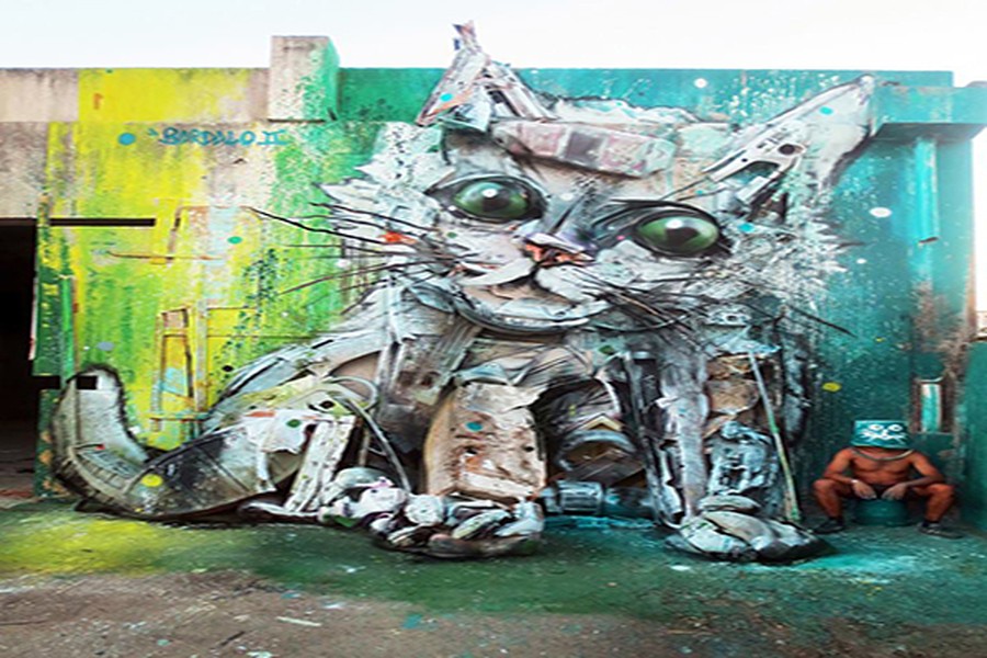 Nghệ sĩ Bồ Đào Nha tái chế rác thành tác phẩm nghệ thuật