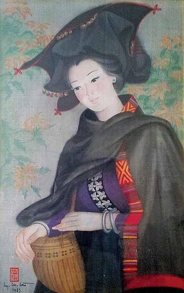 Thiếu nữ đẹp mơ màng trong tranh Ngô Minh Cầu