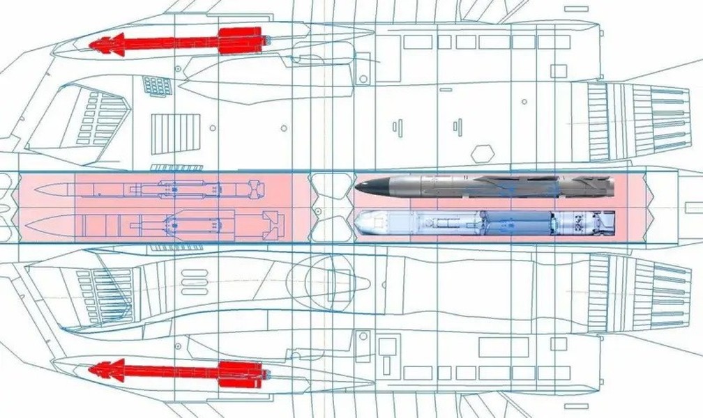 Tiêm kích Su-57 gây kinh ngạc với khoang vũ khí bên hông chứa tên lửa R-74M