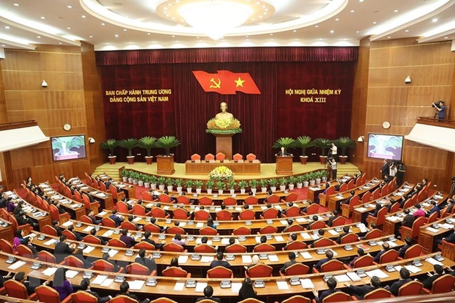 Hình ảnh Tổng Bí thư Nguyễn Phú Trọng tại phiên bế mạc Hội nghị Trung ương giữa nhiệm kỳ