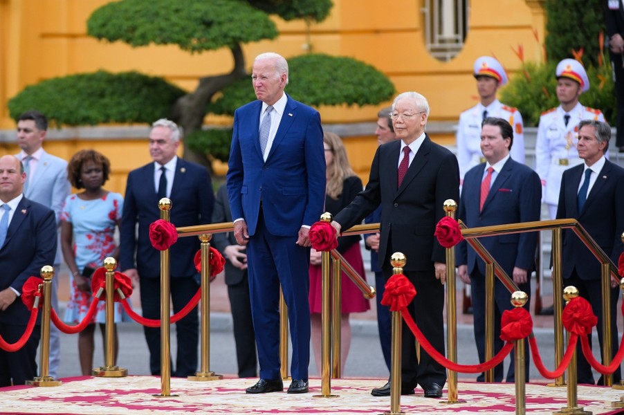 Toàn cảnh lễ đón Tổng thống Hoa Kỳ Joe Biden thăm chính thức Việt Nam