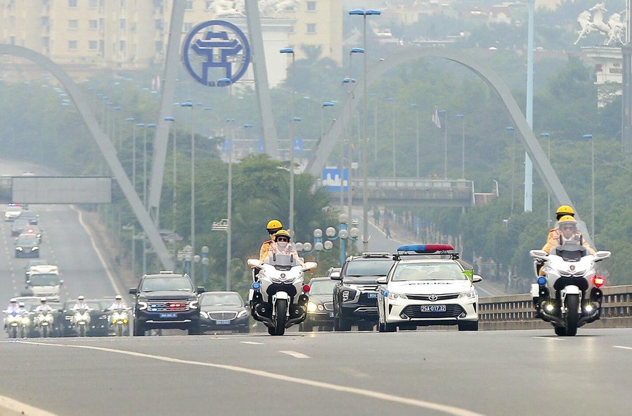 Tinh nhuệ lực lượng Cảnh sát giao thông Hà Nội trong phương án đón dẫn khách quốc tế