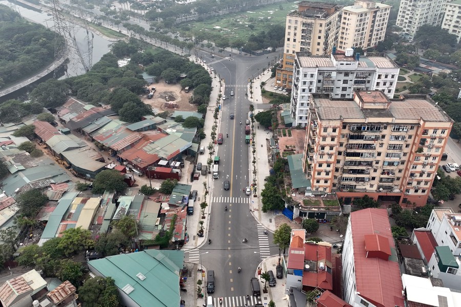 Nhìn từ flycam con đường 500 tỷ đồng mới thông xe ở cửa ngõ Thủ đô
