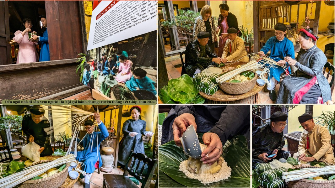 Đến ngôi nhà di sản xem người Hà Nội gói bánh chưng truyền thống Tết Giáp Thìn 2024