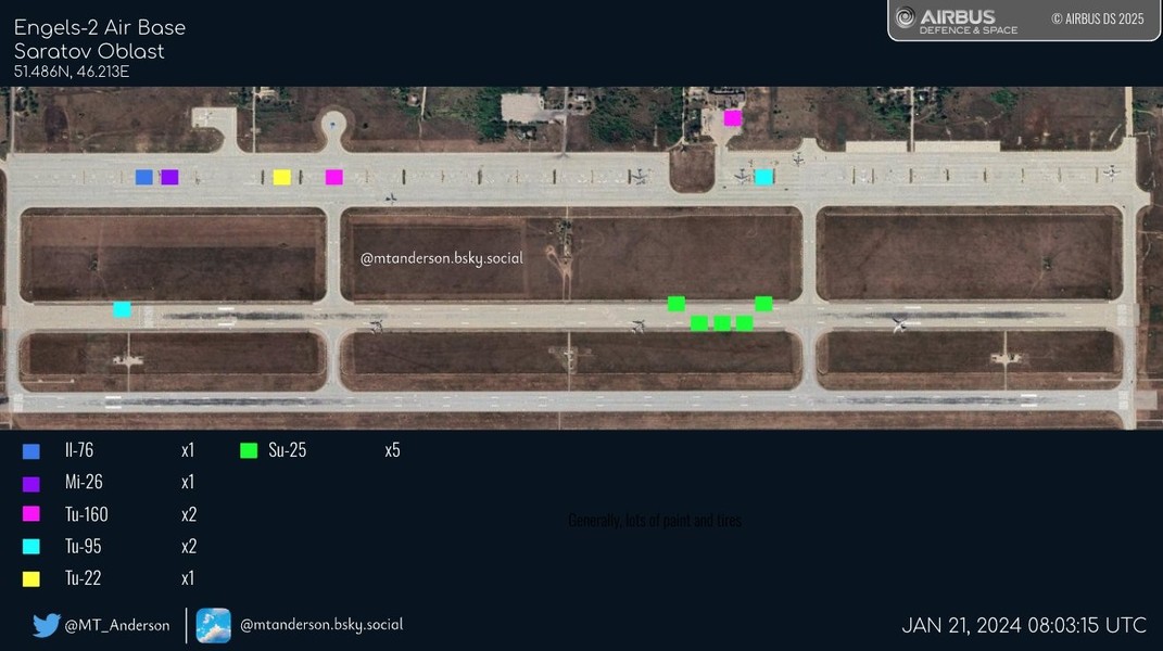 Vì sao hàng loạt máy bay chiến thuật Nga tập trung tại sân bay chiến lược Engels?