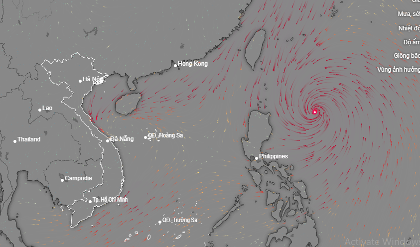 Bão Kong- rey dự báo ít có khả năng đi vào Biển Đông