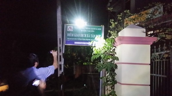 Điểm chốt tại xã Tân Hợp, nơi gia đình nạn nhân xấu số tổ chức lễ an táng được bảo vệ nghiêm ngặt