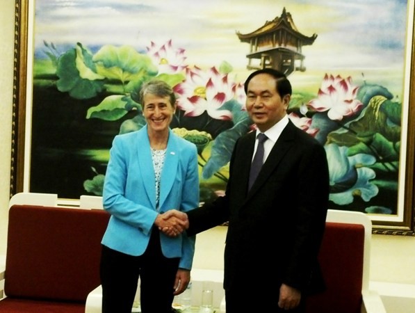 Đại tướng Trần Đại Quang, Bộ trưởng Bộ Công an và bà Sally Jewell, Bộ trưởng Bộ Nội vụ Hoa Kỳ