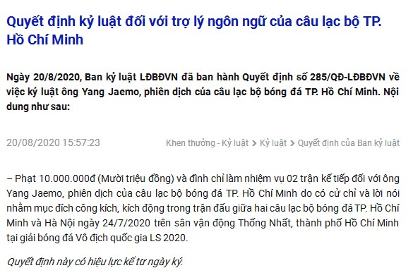 VFF 'ngâm' án phạt gần 1 tháng, không cho khiếu nại ảnh 1