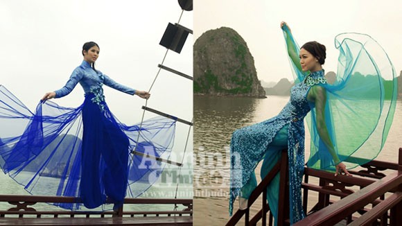 Ngọc Hân và Thuỳ Dung “đọ sắc” trên Vịnh Hạ Long ảnh 1