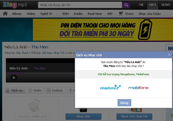 Tải nhạc chờ mạng MobiFone trực tiếp trên Zing Mp3 ảnh 1