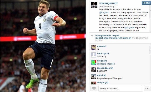 Steven Gerrard giã từ đội tuyển quốc gia, toàn tâm, toàn ý cho Liverpool ảnh 3