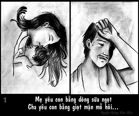 Bộ tranh “Cha yêu con theo cách của cha” gây xúc động mạnh ảnh 1