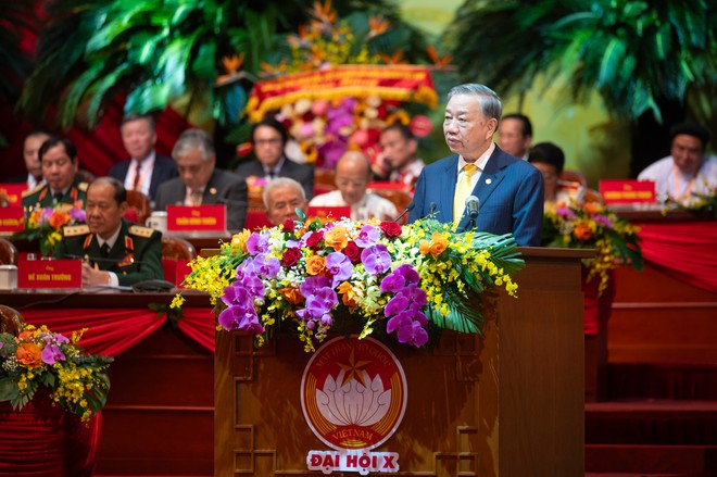 Tổng Bí thư Tô Lâm phát biểu chỉ đạo tại Đại hội đại biểu toàn quốc Mặt trận Tổ quốc Việt Nam lần thứ X, nhiệm kỳ 2024 -2029