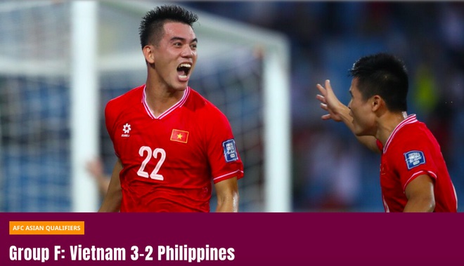 AFC đăng bài tường thuật kèm bình luận chiến thắng của tuyển Việt Nam