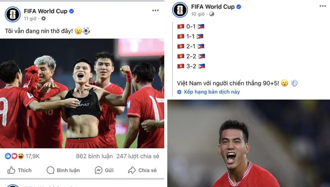 Trang FIFA World Cup nín thở dõi theo chiến thắng của tuyển Việt Nam