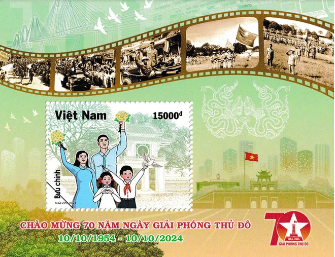 Bộ tem mới chào mừng 70 năm ngày Giải phóng Thủ đô