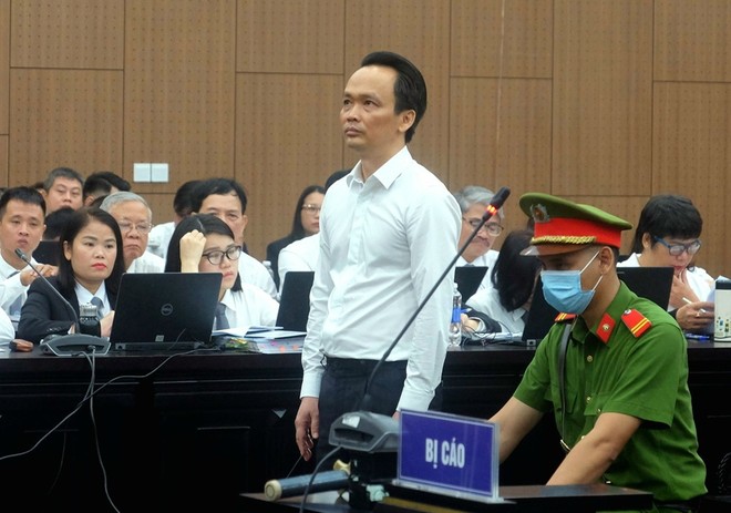 Cựu Chủ tịch Tập đoàn FLC Trịnh Văn Quyết tại phiên tòa.