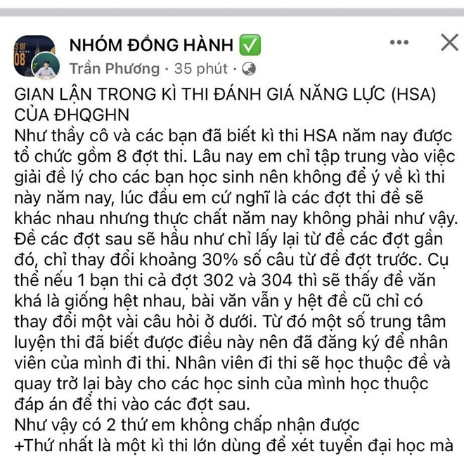 Xôn xao thông tin đề thi đánh giá năng lực bị trùng nhiều câu hỏi dễ học thuộc đáp án Xôn xao thông tin đề thi đánh giá năng lực bị trùng nhiều câu hỏi dễ học thuộc đáp án
