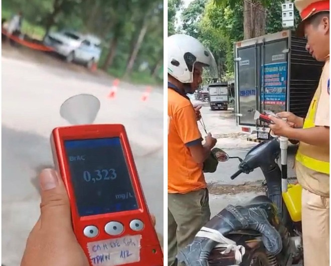 Nguyễn Văn Tựa đã vi phạm nồng độ cồn ở mức 0,323 miligam/lít khí thở