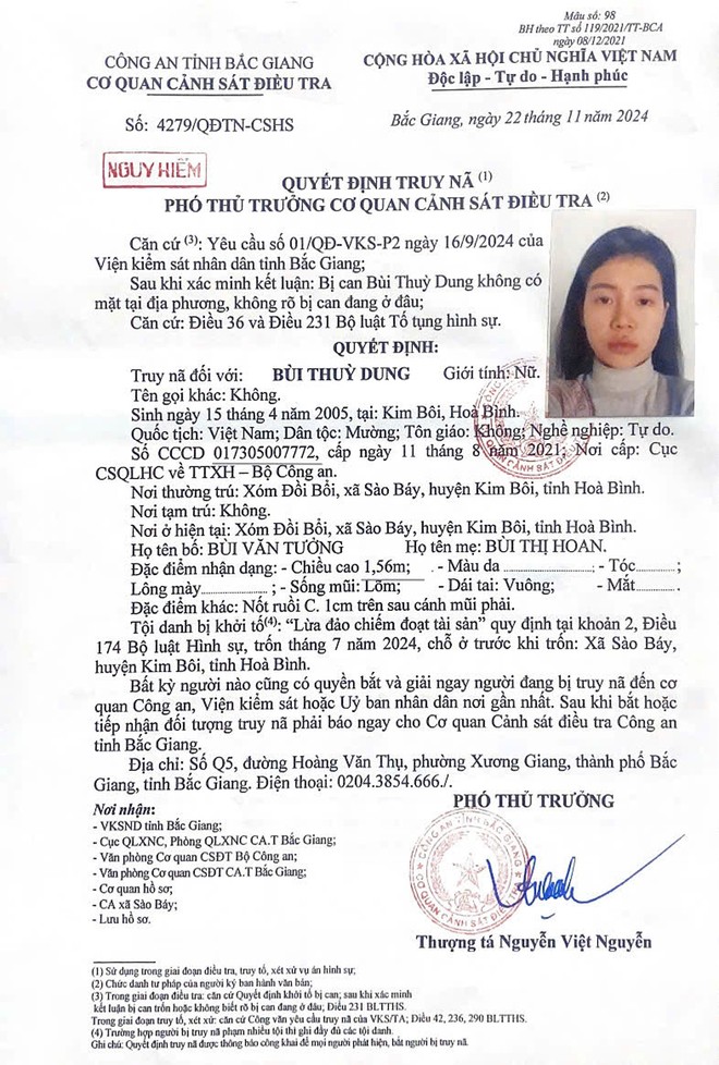 Quyết định truy nã Quyết định truy nã