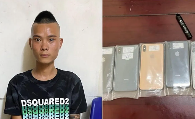 Cao Văn Điệp cùng tang vật Cao Văn Điệp cùng tang vật