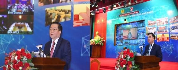 Các đồng chí: Trưởng Ban Tuyên giáo Trung ương Nguyễn Trọng Nghĩa và PGS.TS Phạm Minh Tuấn phát biểu tại hội thảo