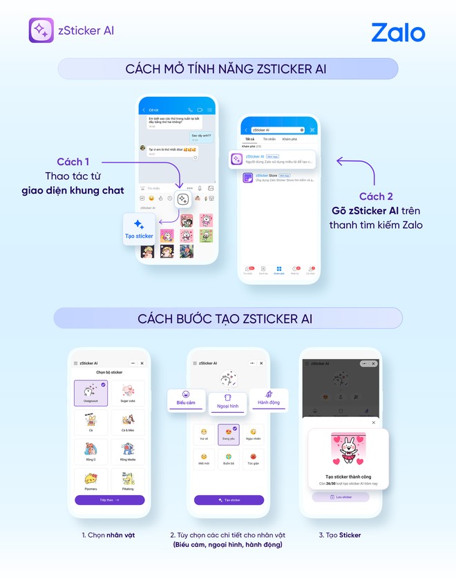 Hướng dẫn trải nghiệm zSticker AI Hướng dẫn trải nghiệm zSticker AI
