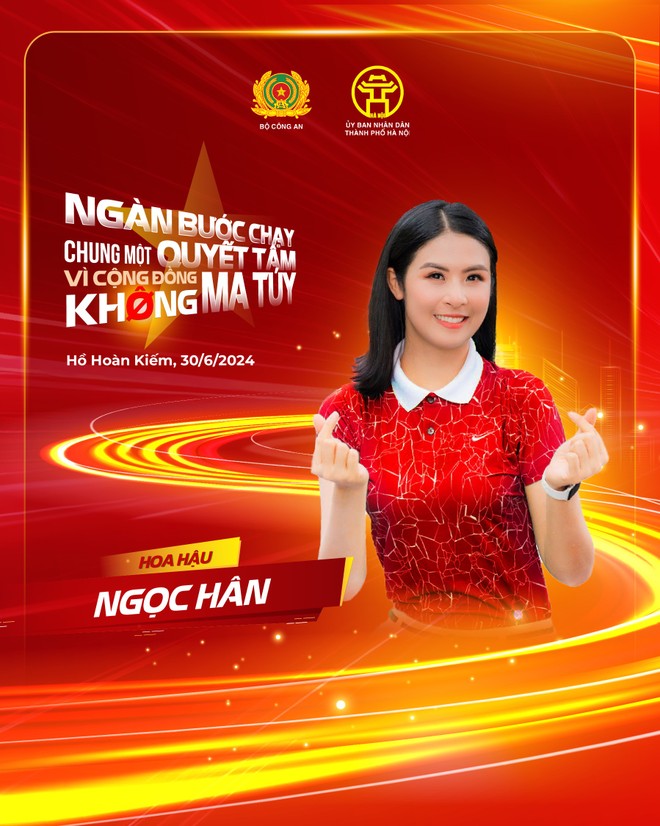 Hoa hậu Ngọc Hân tham gia giải chạy &quot;Ngàn bước chạy chung một quyết tâm vì cộng đồng không ma túy&quot;