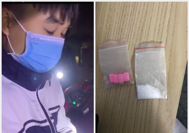 Đối tượng tàng trữ trái phép ma túy Đỗ Đức S. và tang vật Đối tượng tàng trữ trái phép ma túy Đỗ Đức S. và tang vật