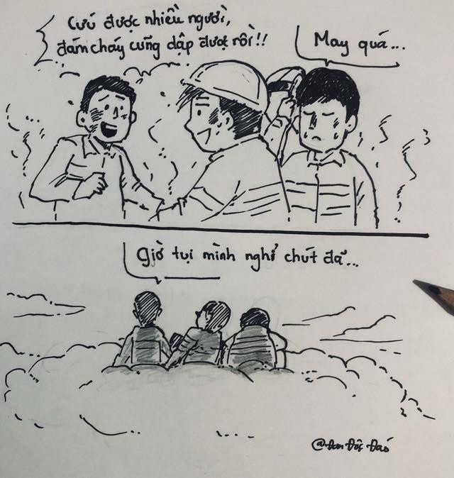 Họa sĩ Đan Độc Đáo bày tỏ cảm xúc: "Những người chiến sĩ hy sinh giữa thời bình. Bữa cơm tối nay có những người cha, người con, người chồng vắng mặt. Xin cảm ơn các anh". Họa sĩ Đan Độc Đáo bày tỏ cảm xúc: "Những người chiến sĩ hy sinh giữa thời bình. Bữa cơm tối nay có những người cha, người con, người chồng vắng mặt. Xin cảm ơn các anh".