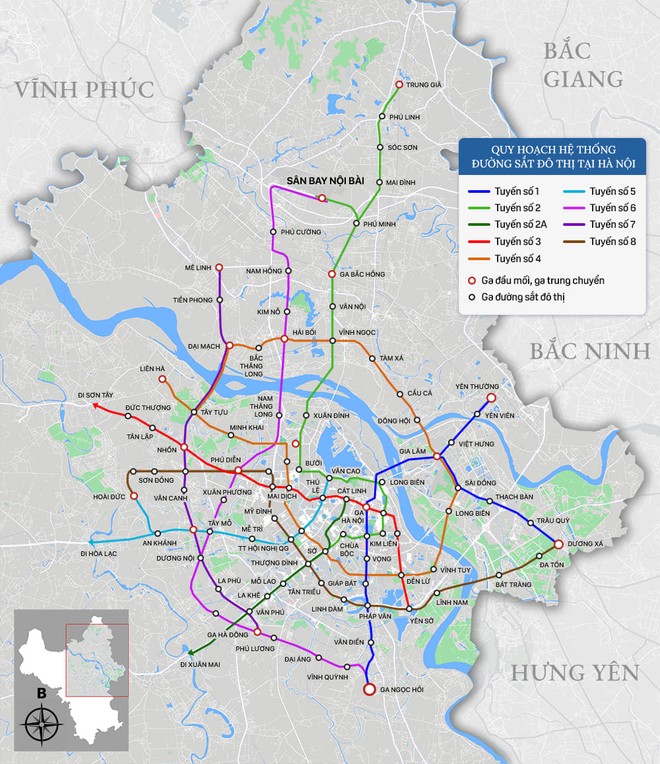 Quy hoạch mạng lưới đường sắt đô thị của Hà Nội