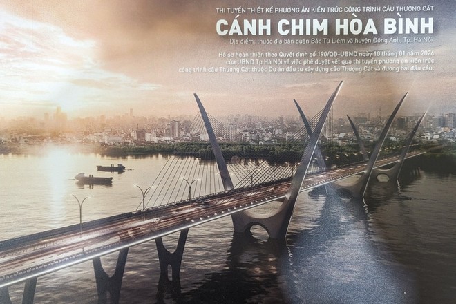 Phối cảnh cầu Thượng Cát vượt sông Hồng nối quận Bắc Từ Liêm và huyện Đông Anh Phối cảnh cầu Thượng Cát vượt sông Hồng nối quận Bắc Từ Liêm và huyện Đông Anh