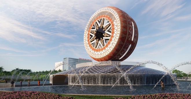 Mặt trống được minh họa tinh xảo, tái hiện lại các nét đẹp văn hóa dân gian. Ảnh phối cảnh minh họa Sun Property Mặt trống được minh họa tinh xảo, tái hiện lại các nét đẹp văn hóa dân gian. Ảnh phối cảnh minh họa Sun Property