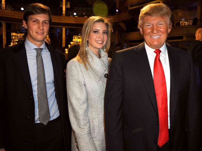 Ông Donald Trump cùng con gái Ivanka Trump và con rể Jared Kushner