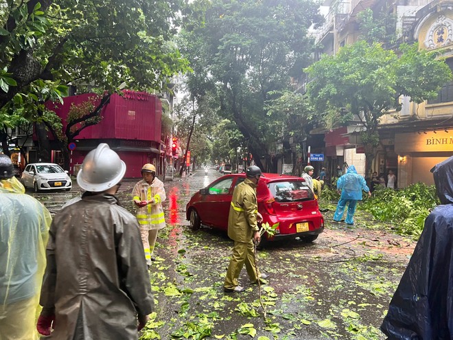 Hàng loạt sự cố cây xanh gãy, đổ trên địa bàn quận Hoàn Kiếm