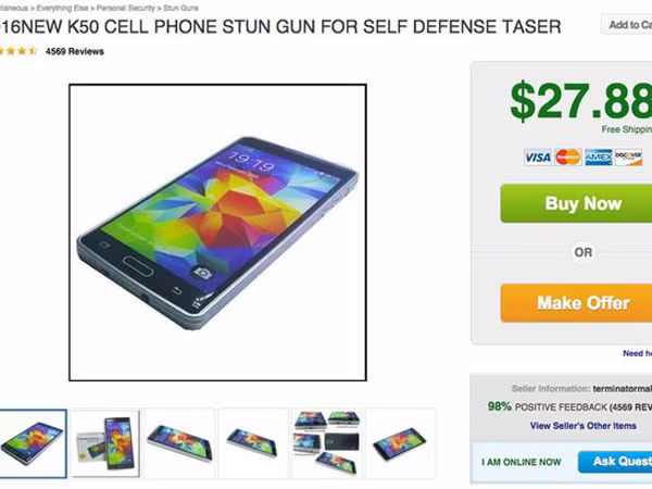 Hiểm họa chết người từ súng bắn điện giả điện thoại iPhone ảnh 1 Hiểm họa chết người từ súng bắn điện giả điện thoại iPhone ảnh 1