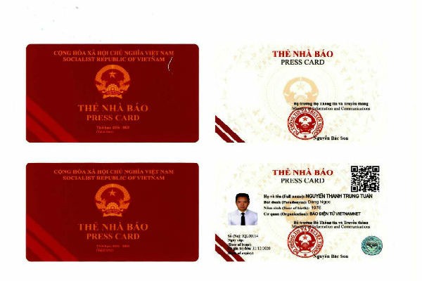 Thẻ Nhà báo mới được làm bằng nhựa và thông tin song ngữ ảnh 1 Thẻ Nhà báo mới được làm bằng nhựa và thông tin song ngữ ảnh 1