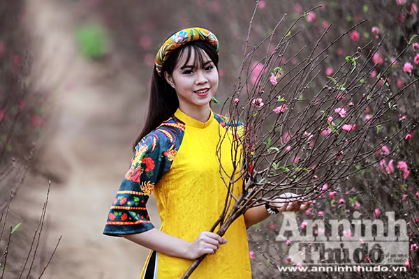 Thiếu nữ mang sắc xuân xuống phố Hà Nội ảnh 3